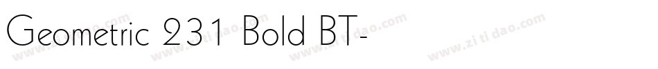 Geometric 231 Bold BT字体转换
